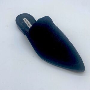 Charles David Womens Black Flat Mule Detailed Pointed‎ Toe Suede Slip-Ons Size 6